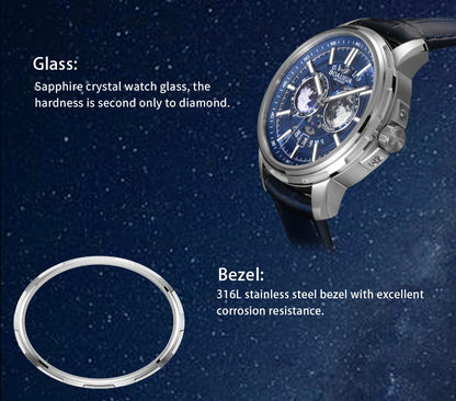 BORIAGE(BOAIJIUA) Orologio meccanico da uomo completamente automatico, design originale, impermeabile e luminoso