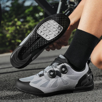 Zapatillas de ciclismo de montaña para hombre sin cierre, sin calas, para bicicleta de carretera RB Speed; zapatillas de ciclismo sin calas, tipo sneaker, para pedales planos MTB, mujer