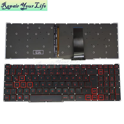 Teclado retroiluminado PT-BR Brazil US RU para Acer Nitro 5 AN515-54 AN515-43 AN517-52 AN517-51 AN517-54 AN715-51 Spain LA IT TR GR FR