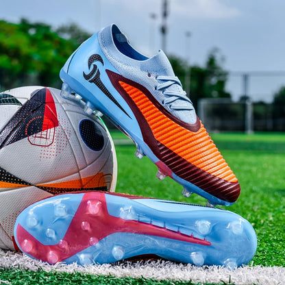 Nouvelles chaussures de football pour hommes, ultralégères, pour l'entraînement en extérieur, livraison directe, chaussures de foot à crampons longs FG antidérapantes