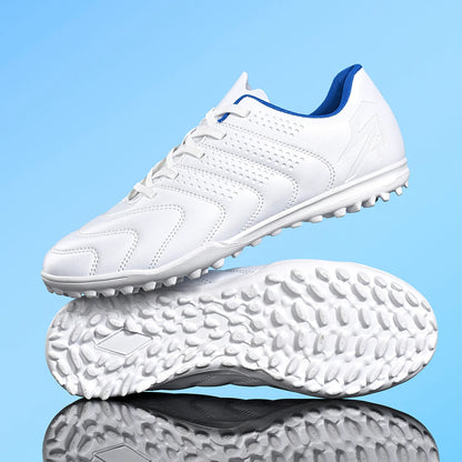 Chaussures de football unisexes pour adultes, en PU, respirantes, en tissu tissé, avec crampons en caoutchouc denses, antidérapantes, résistantes à l'usure, pour entraînement quotidien sur gazon artificiel