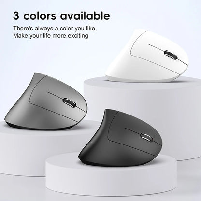 Ratón inalámbrico Bluetooth vertical de doble modo, silencioso y recargable para gaming, compatible con Win, Mac OS, portátil y ordenador