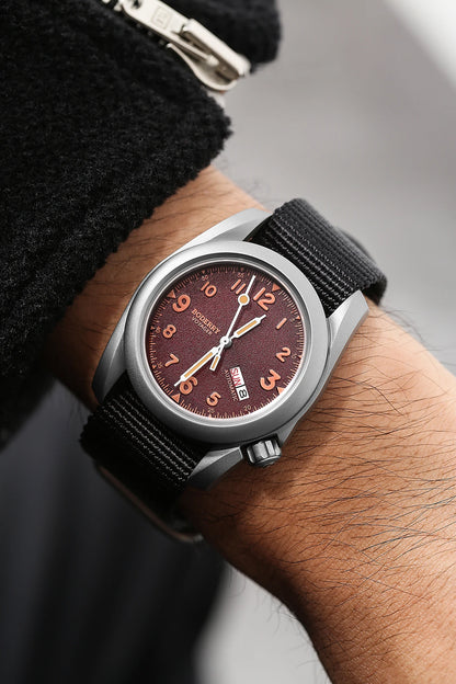 Boderry VOYAGER Field Watches Bronze Case Automatic For Seiko NH35 Watch 100M Waterproof Clock Military Vintage Wristwatch Mens