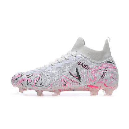 Chaussures de football montantes 2026 avec crampons FG longs et crampons TF, adaptées aux hommes et aux femmes, respirantes et antidérapantes