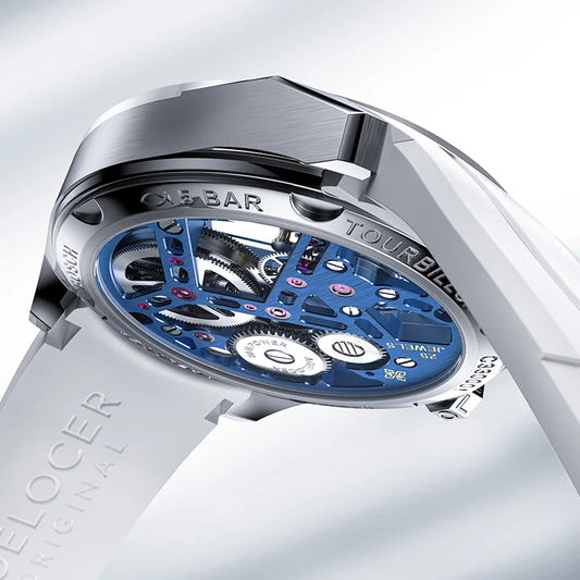 AGELOCER Origineel Tourbillon-horloge met keramische lunette – Luxe herenhorloge in Vogue-stijl met opengewerkt ontwerp, handmatig opwindbaar mechanisch uurwerk – Verjaardagscadeau voor mannen
