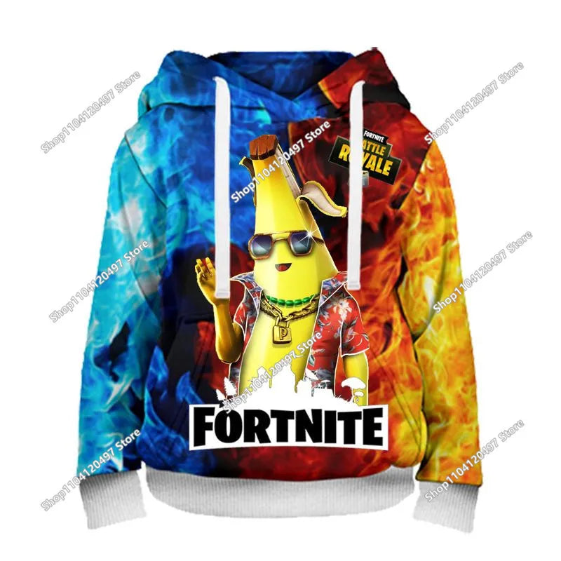 Sudadera con capucha unisex Fortnite 2025 nueva con estampado 3D, abrigo casual, accesorio gaming, cosplay, ropa infantil y regalos