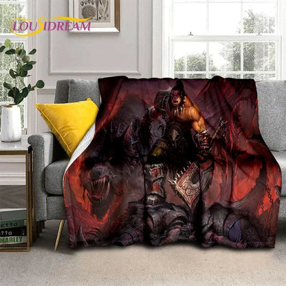 WOW, World of Warcraft  Demon Hunter, Lich King Game 3D Soft Blankets,Throw Blanket for Picnic Beds Sofa Home Bedroom Kids Gifts