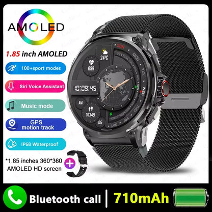2026 New GPS Track Smart Watch Men 1.85-Inch HD AMOLED Screen 710 Mah Battery Sport Bluetooth Call Smartwatch For Android IOS