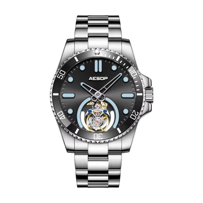 AESOP 2025 Men Flying Tourbillon Mechanical Wristwatch Male Skeleton Luxury Sapphire Watch Mens Waterproof Super Luminous Clocks