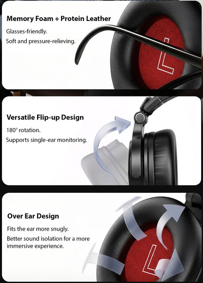 OneOdio Studio Max kabellose DJ-Kopfhörer Bluetooth 6.0 – 9ms ultraniedrige Latenz, Hi-Res LDAC Studio-Monitor-Over-Ear-Headset mit Mikrofon