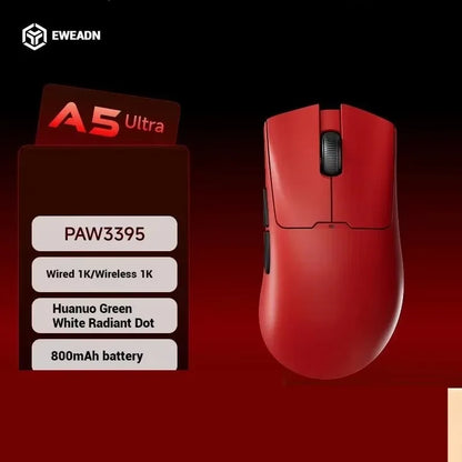 EWEADN A5 Pro Ultra Wireless Gaming Mouse, Lightweight Tri-Mode Mouse with PAW3395 Sensor, 26K DPI, Low Latency Rechargeable Gaming Mouse