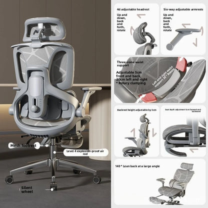 Sedia da ufficio e gaming ergonomica Air Titan Full Mesh per computer, con supporto lombare a tre zone e design ad alta ventilazione per scrivania da studente