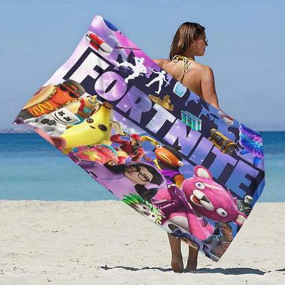 Nueva toalla de playa F-FortniteS de juego popular, microfibra sin arena, secado rápido, suave y resistente a la arena, toalla para piscina, regalo para mujer, viaje, gimnasio y ducha
