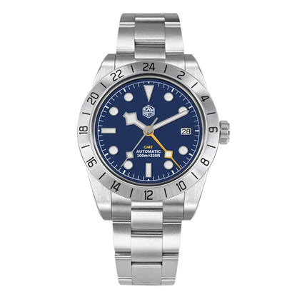 San Martin Nuevo reloj mecánico automático NH34 BB GMT de 39mm, reloj deportivo de zafiro, luminoso, impermeable 100m para hombre, Relogio SN0054