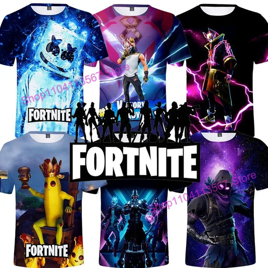 Banana Peely T-shirt Women's Tee Kids F-Fortnite T Shirt for 3D Printed Men's Battle Royale Game Summer Tops Birthday Gifts