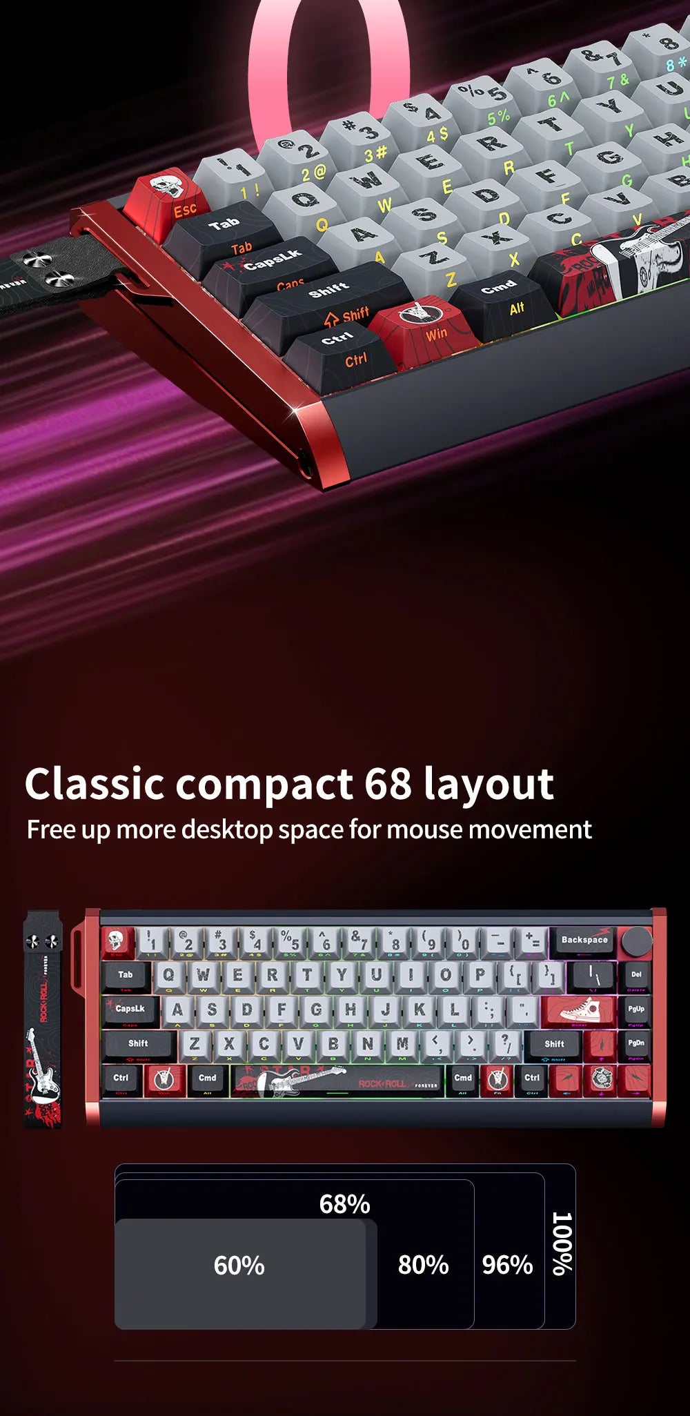 Teclado magnético SKYLOONG GK61/GK68 HE con carcasa de aluminio, 8000hz, RT0.01mm, activación rápida, teclas PBT, retroiluminación RGB y conexión por cable para gaming