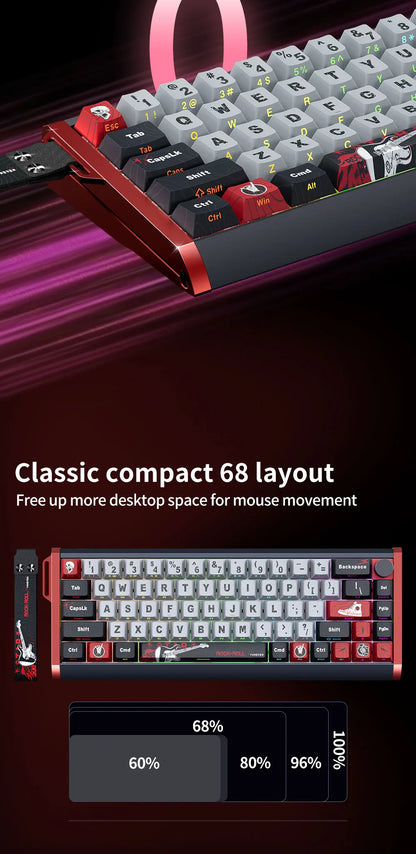 Teclado magnético SKYLOONG GK61/GK68 HE con carcasa de aluminio, 8000hz, RT0.01mm, activación rápida, teclas PBT, retroiluminación RGB y conexión por cable para gaming