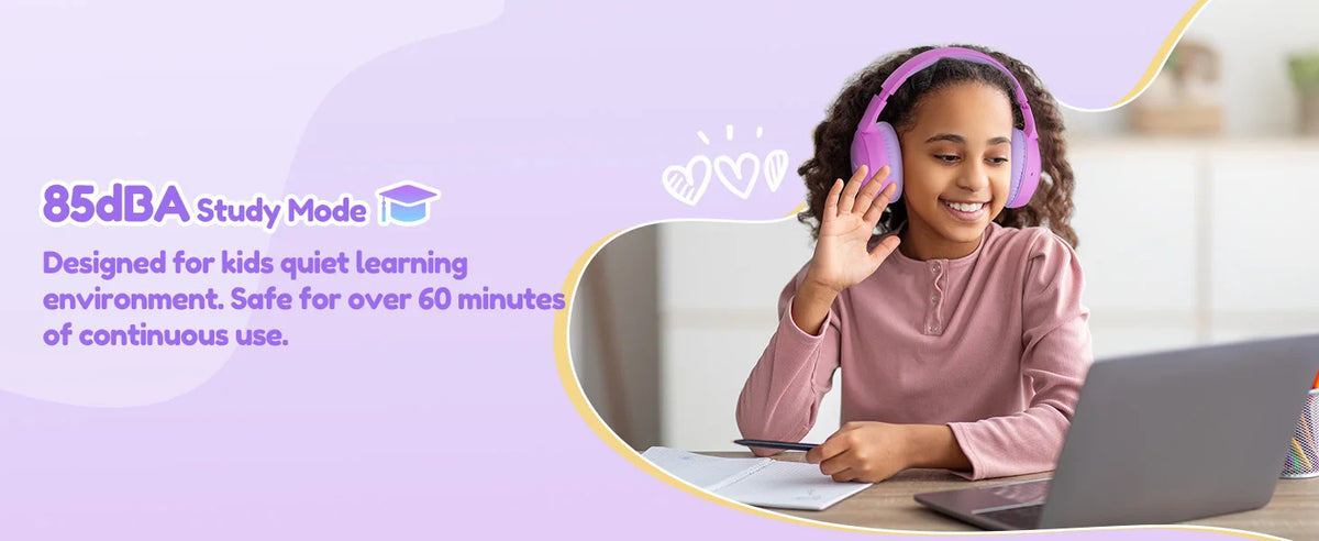Casque Bluetooth 6.0 pour enfants Acer OHR668, limiteur de volume 85/94 dB, casque sans fil pliable à porter sur les oreilles, autonomie de 60 heures, microphone intégré.