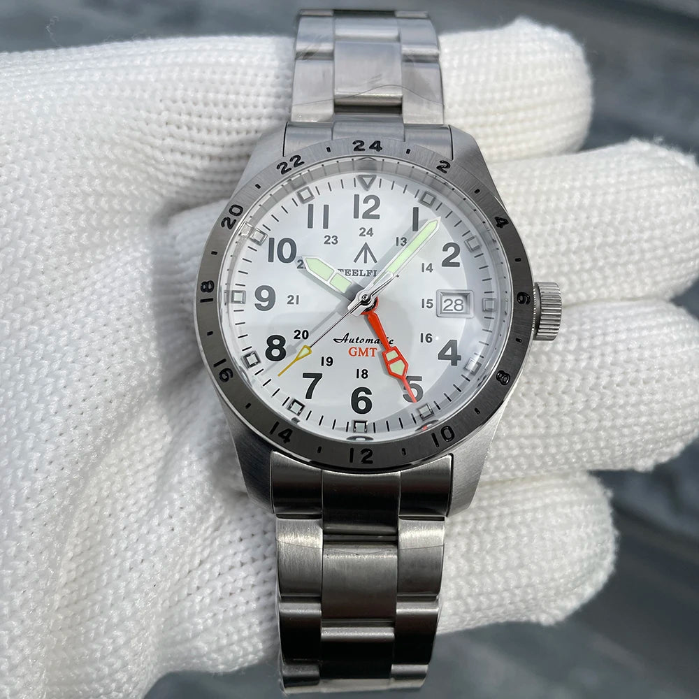 Relógio de pulso mecânico STEELFLIER Official SF792 GMT, movimento NH34, luminescência Super BGW9 C3, resistente à água até 200M, relógio de mergulho de luxo para homem