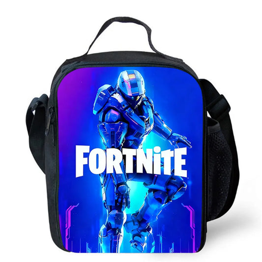 Cartoon FORTNITE Insulated Cooler Lunch Bag Cute Portable Lightweight Picnic Bag for Boys & Girls Age 5-10 Kids Daily Food Bag