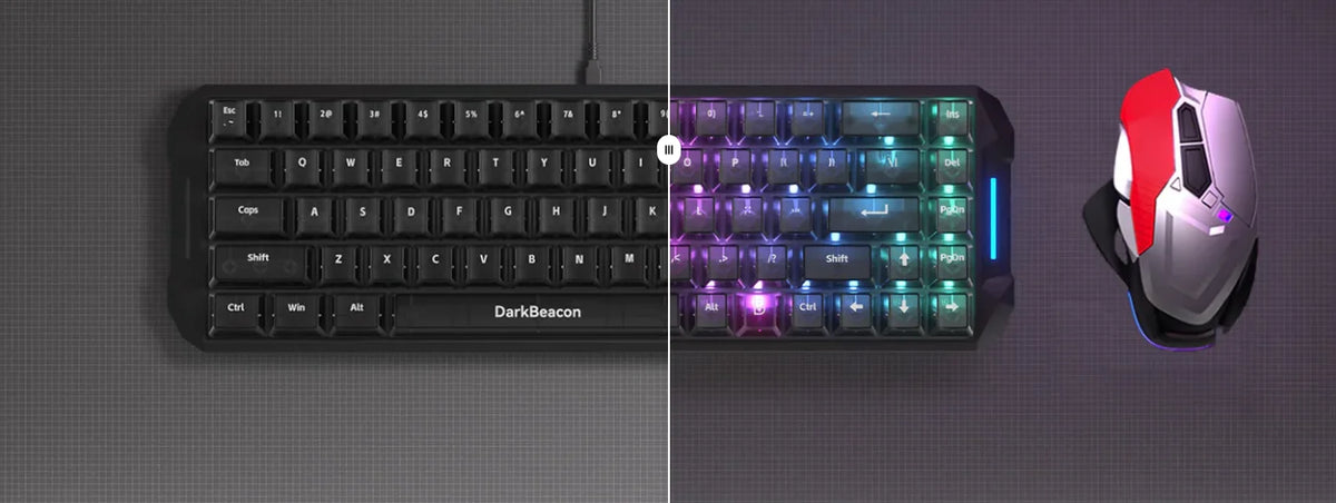 DarkBeacon Blade 68 RGB: tastiera meccanica silenziosa da gaming, con sostituzione a caldo, cablata, N-Key Rollover, compatta al 65% per giocatori su PC