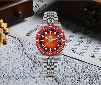 Relógio de mergulho masculino San Martin 37.5mm 40mm Miyota 9015 com mostrador esmaltado, relógio de pulso mecânico automático de luxo, resistente à água 200m SN0148