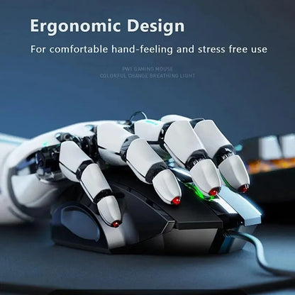 Mouse cablato Inphic W1 Esports Gaming, mouse silenzioso da ufficio, disponibile con tre o sei tasti