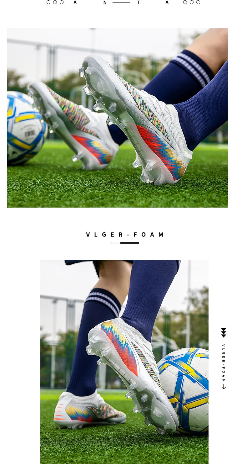 Botas de fútbol para hombre, nuevas, para partido y entrenamiento, calzado de fútbol antideslizante con tacos largos FG, ultraligeras, para exterior, zapatillas, dropshipping