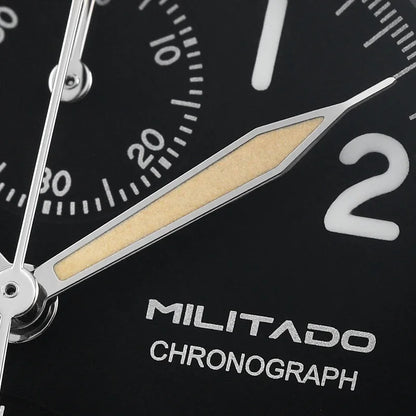 Orologio cronografo al quarzo Militado VK61 VK67, 39mm, cassa in acciaio inox 316L, 3 quadranti, impermeabile 100M, orologio militare multifunzione
