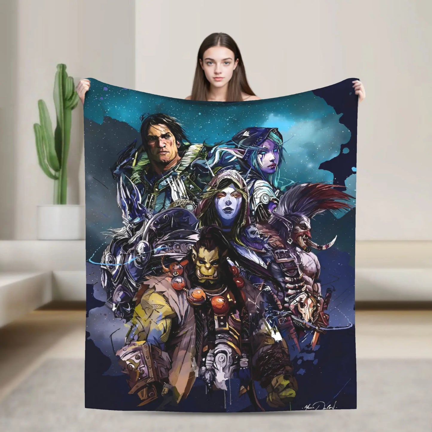 World of Warcraft, WOW Game Blanket Quality Super Warm  Throw Blanket Winter Picnic Outdoor Graphic Bedspread