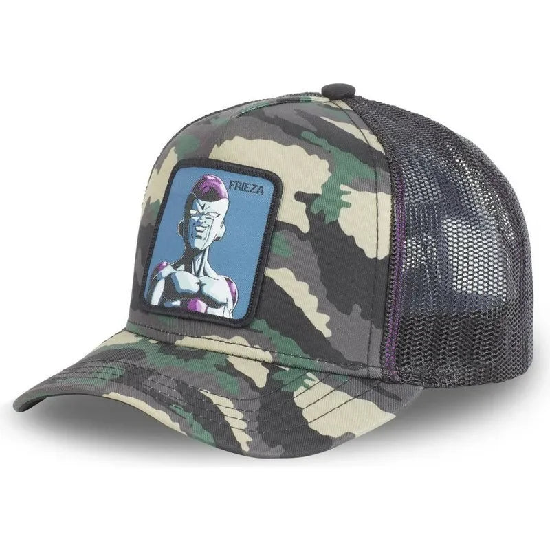 Dragon Ball Buu Goku-kasket – sommerrejse-kasket med skygge til mænd, broderet, hiphop-stil, solskærm, justerbar trucker-meshkasket