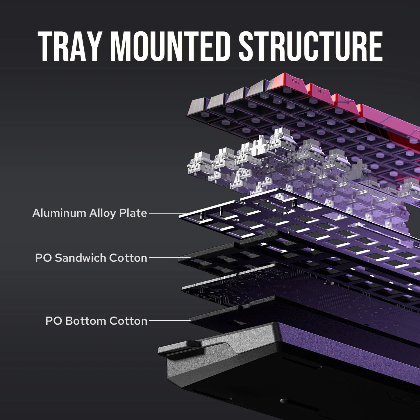 Teclado mecánico con cable AULA WIN60 HE/WIN60 HE MAX 60% con estructura tray-mount hot-swap e interruptores magnéticos Hall Effect