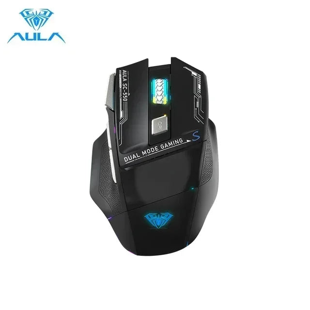 AULA SC550 bezprzewodowa mysz gamingowa dual-mode, ładowalna, podświetlana mechaniczna mysz gamingowa do komputera stacjonarnego/laptopa, mysz USB do e-sportu
