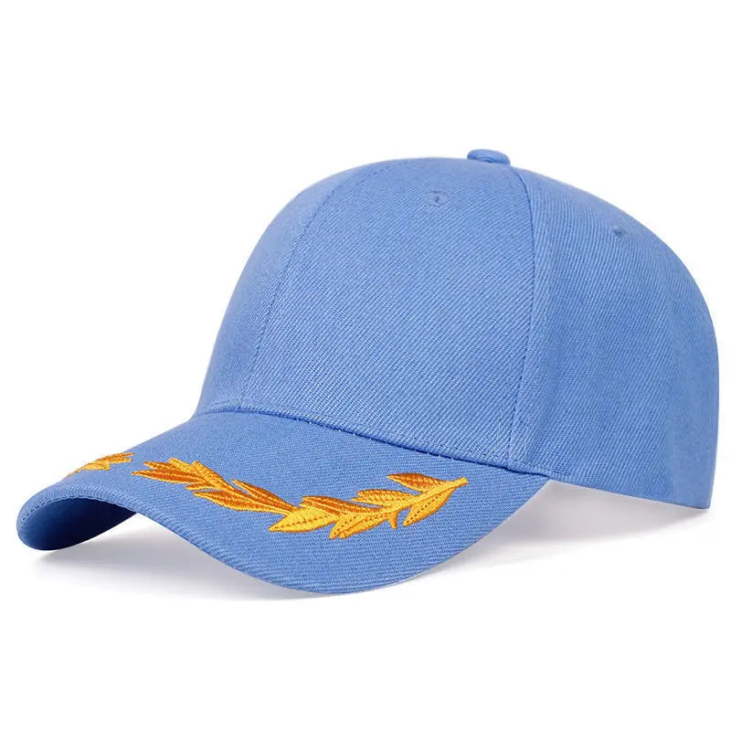 Cappellino da baseball regolabile da uomo con logo personalizzato, per primavera e autunno, ricamo a spiga di grano tinta unita, cappellino trucker fashion da donna, cappello con visiera FS parasole