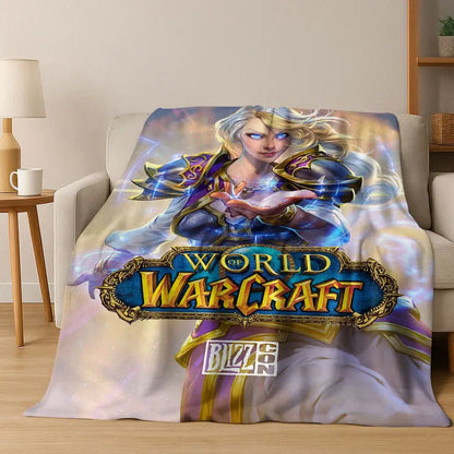 Flanelová deka WOW World of Warcraft Arthas Demon Illidan Sylvanas, útulná měkká přikrývka pro domácnost, ložnici, postel, pohovku, přehoz nebo dárek