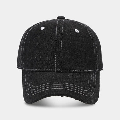 Solid color denim baseball cap for women Korean casual duckbill cap for men summer sun protection cap