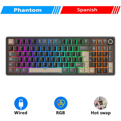 Tastiera meccanica cablata RK ROYAL KLUDGE R98Pro Gasket, 98 tasti, RGB, hot-swappable, pulsante pluggable, tastiera gamer con keycap PBT