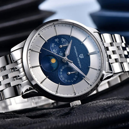 Pagani Design 40mm Multifunctional Men's Quartz Watch Japan Movt Moon Phase 100m Waterproof Sapphire Glass Wristwatches For Man