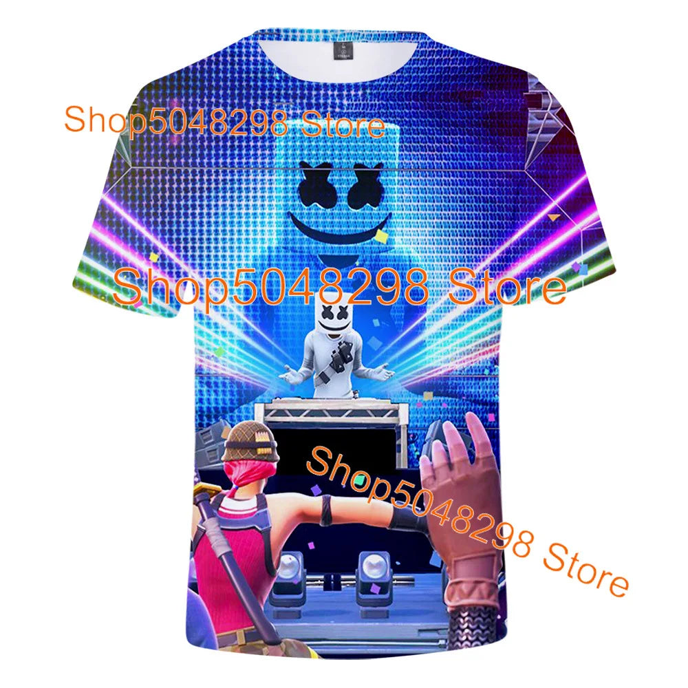 T-shirt Fortnite Bushranger per bambini, stampa 3D Banana Peely, T-shirt da uomo e donna, maglietta Battle Royale, top estivo, regalo di compleanno
