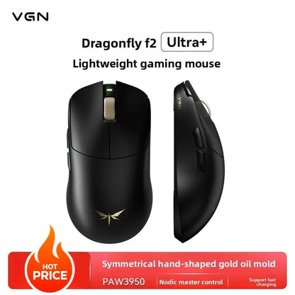 VGN Dragonfly F2 ProMax/Ultra E-Sports-Gaming-Maus 42000DPI 0.125ms für CSGO, Latenz kabelgebunden/kabellos, Dual 8K, 3 Modi, PAW3395/3950