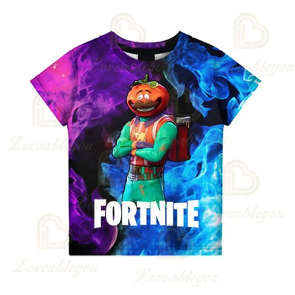 T-shirt 3D Fortnite Victory Game per bambini e neonati, stile Harajuku, top Battle Royale Hero carino per bambini, maschi e femmine