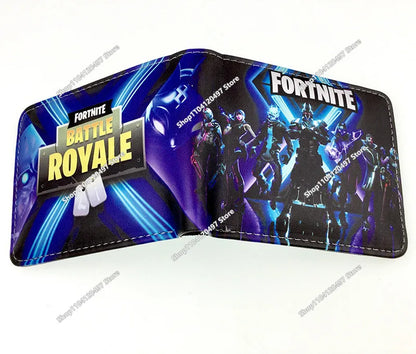 Carteras Fortnites para niños, monedero Anime Fortress Night, tarjetero de dibujos animados, bolso corto de cuero, cartera plegable de moda, regalo para niños