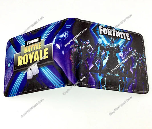 Carteras Fortnites para niños, monedero Anime Fortress Night, tarjetero de dibujos animados, bolso corto de cuero, cartera plegable de moda, regalo para niños