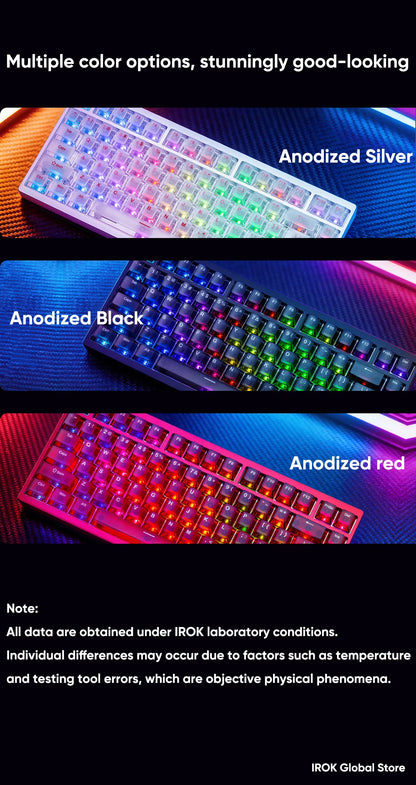 Teclado mecánico gaming magnético de aluminio IROK MG75 V2 MG75V2 Rapid Trigger 0.07ms 8KHz 0.001mm 512K de tasa de escaneo para gamers