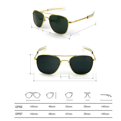 Pilot AO Sunglasses Men Top Quality Brand Designer AGX Tempered Glass Lens Sun Glasses Male