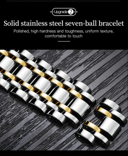 OLEVS 6633 Luxury Men's Watches Automatic Green Watch Men Stainless Steel Waterproof Business Sport Mechanical Wristwatch 6633