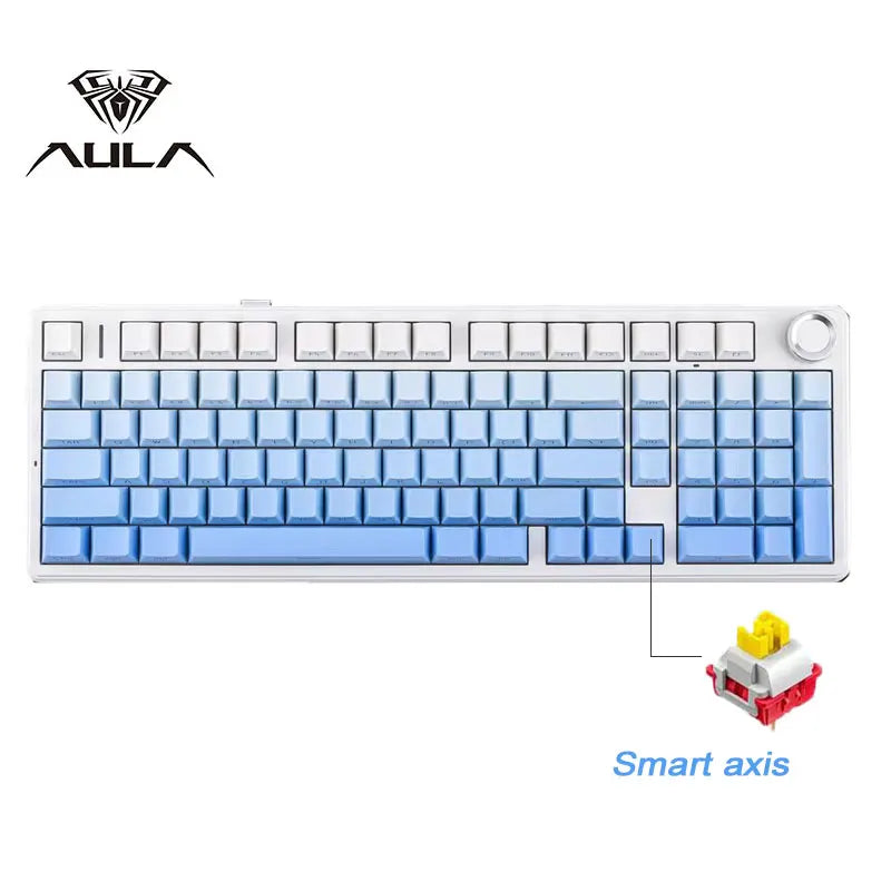 AULA F99 Pro Tastiera meccanica da gaming e-sport, tre modalità, RGB, hot-swappable, 96%, PBT, tastiera wireless personalizzata con manopola multimediale
