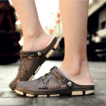 Men's Summer Outdoor Fishing Shoes, Anti Slip Lightweight Casual Beach Sandals, Durable Thick Soled Shoes for Home Use