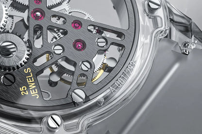 Reloj AGELOCER de edición limitada «Ice Never Melts» con tourbillon de cristal de oscilación libre, reloj mecánico manual de lujo