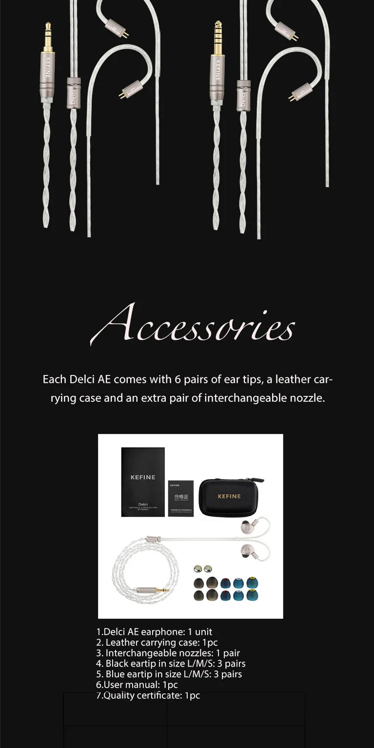 Kefine X ANGELEARS Delci AE 10mm DLC+PU Diaphragm Dynamic Driver IEMs Hi-Fi I n-ear Earphone with Two Tuning Style